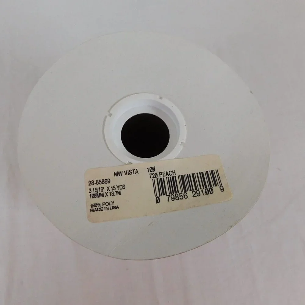 Peach MW Vista Lion Ribbon Sheer Wired 3-15/16